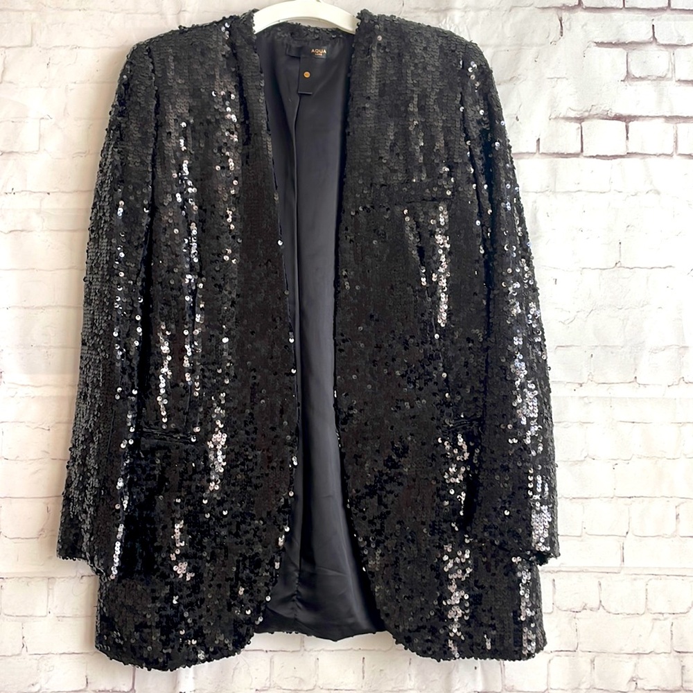 Aqua luxe sequin blazer in size XS